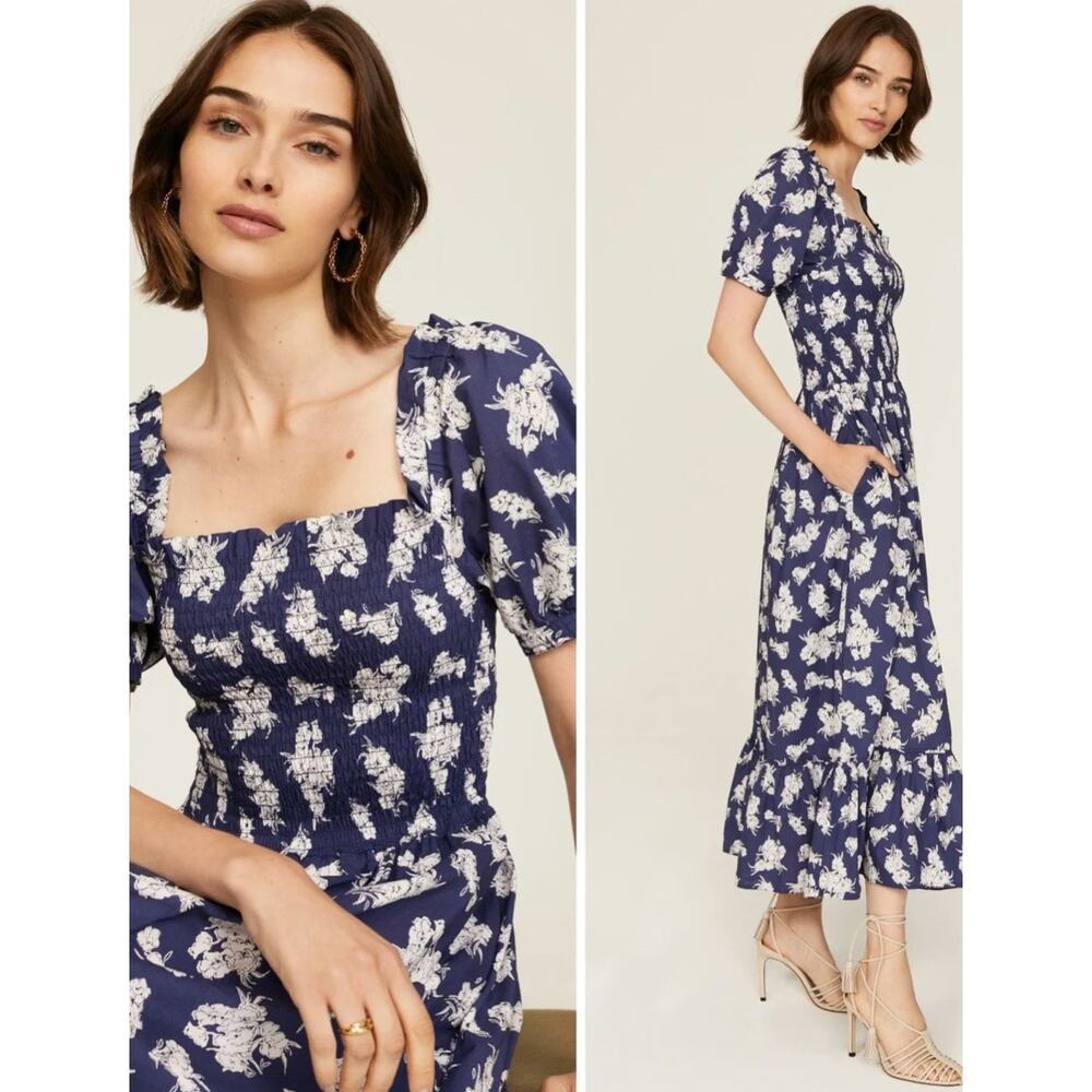 POLO RALPH LAUREN Blue Floral Day Maxi Dress Size Large